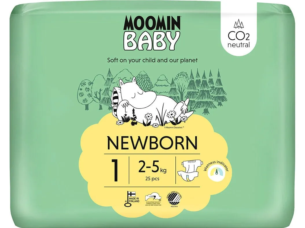 Fraldas Moomin BABY t1 2-5 kg 25un