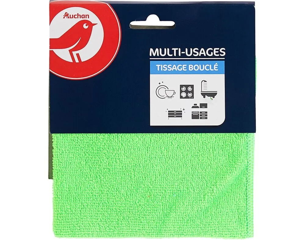 Pano Auchan microfibras multiusos 1un