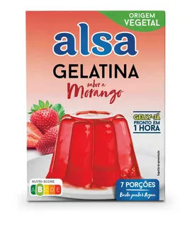 Gelatina em Pó de Morango Alsa
