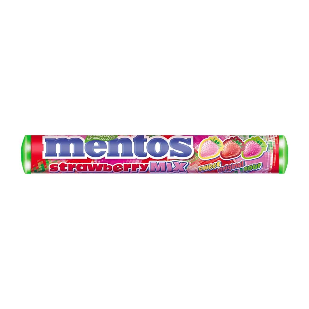 Drageias stick morango/mix, embalagem de 40g