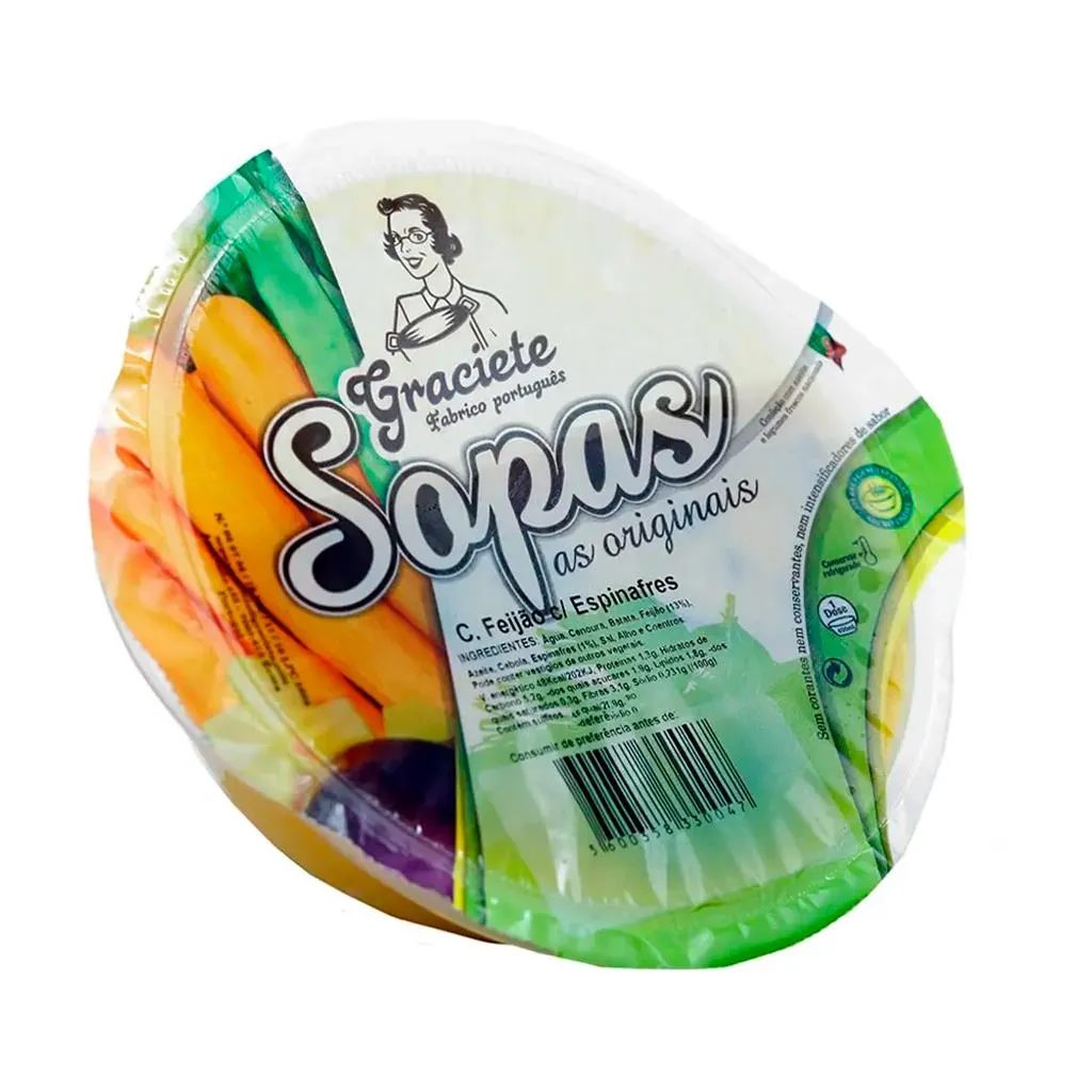 Creme de Feijão com Espinafres, garrafa de 400 ml