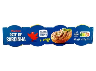 Paté de sardinha Auchan 4*22 g