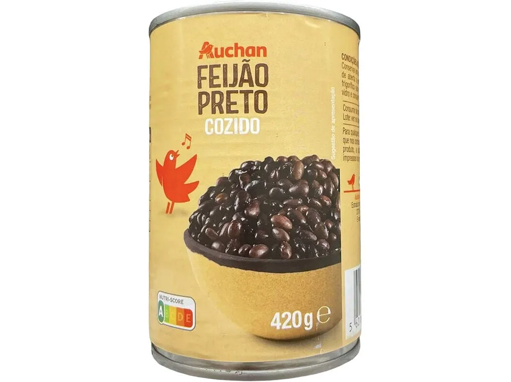 Feijão preto Auchan cozido 420(260)g