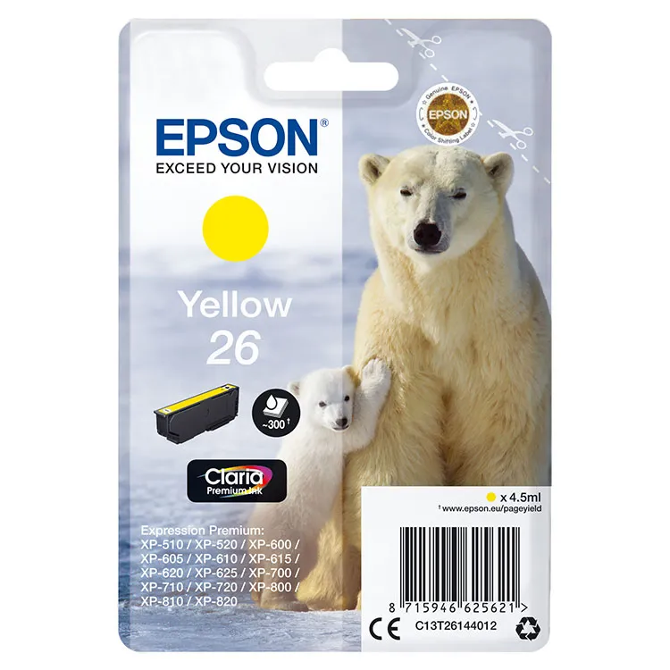 TINTEIRO EPSON 26 AMARELO
