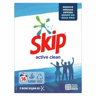 Detergente Máquina Roupa Pó Active Clean Skip
