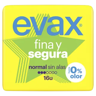 Pensos Higiénicos Fina e Segura Normal sem Abas Evax